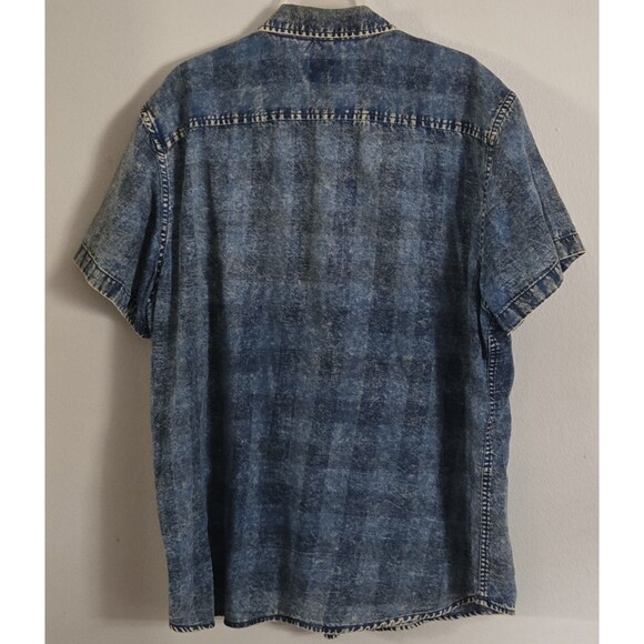 Roebuck & Co Denim Shirt Mens XXL Acid Wash Short Sleeve Button Vintage - Picture 2 of 7